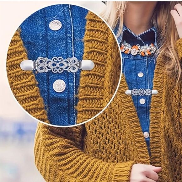 Scarf Clip Scarves Buckle with Rhinestones Sweater Clip Jewelry Clinch Clip - Picture 1 of 9